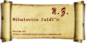 Mihalovics Zalán névjegykártya